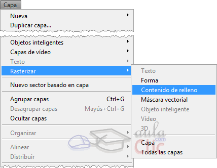 Rasterizar Contenido de relleno