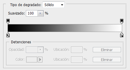 Opciones del degradado Sólido