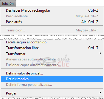 Definir Motivo en Edición