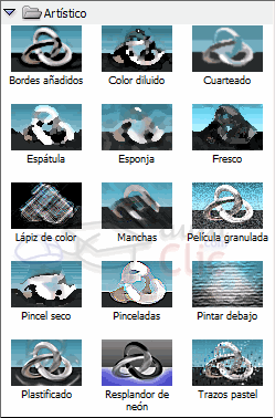 Grupo de filtros artísticos