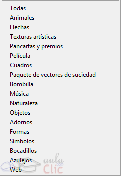 Opciones de forma