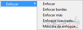 Submenú en Filtro - Enfocar