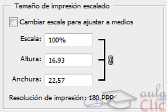 Opciones de tama&ntilde;o en Vista previa