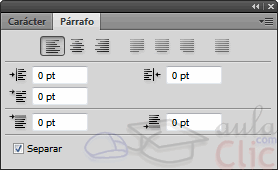 Ventanas de opciones de p&aacute;rrafo