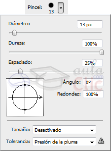 Desplegable de configuraci�n del pincel del Borrrador de fondos